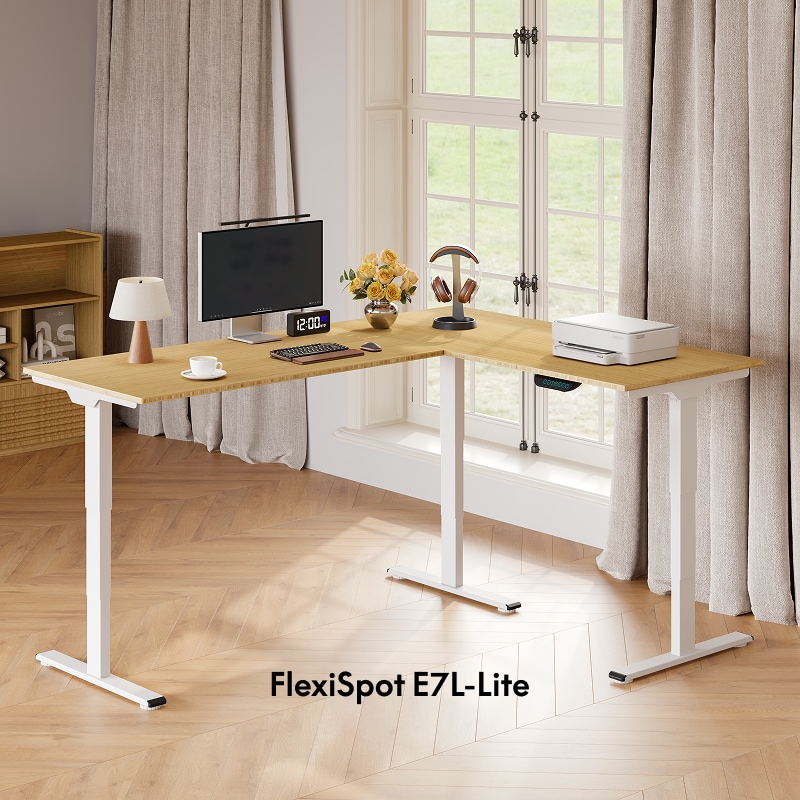 L-Shaped Standing Desk E7L-Lite | Flexispot
